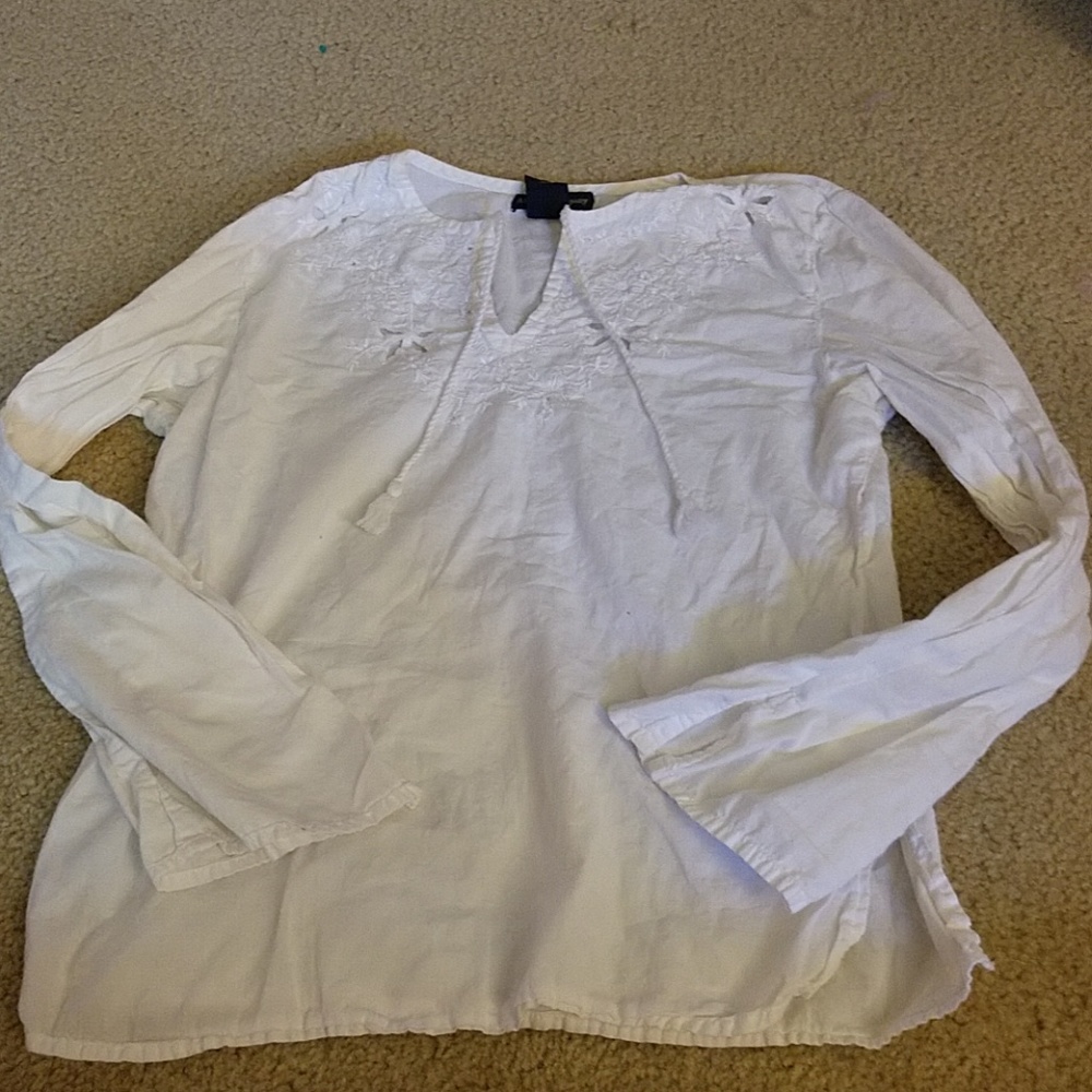 White blouse with tassle tie